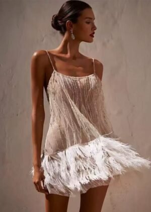 Elegant feather skirt