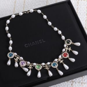 C-Pearl metal necklace-0130