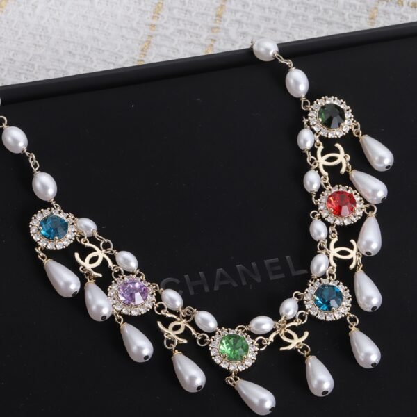 C-Pearl metal necklace-0130 - Image 2