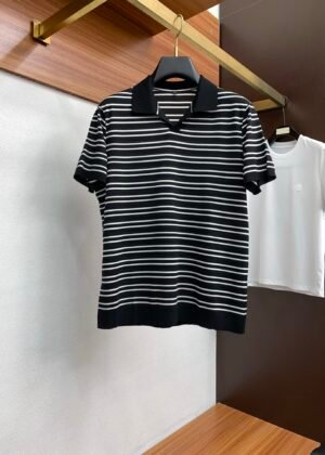 Z-New Knit Stripe Short Sleeve-2235