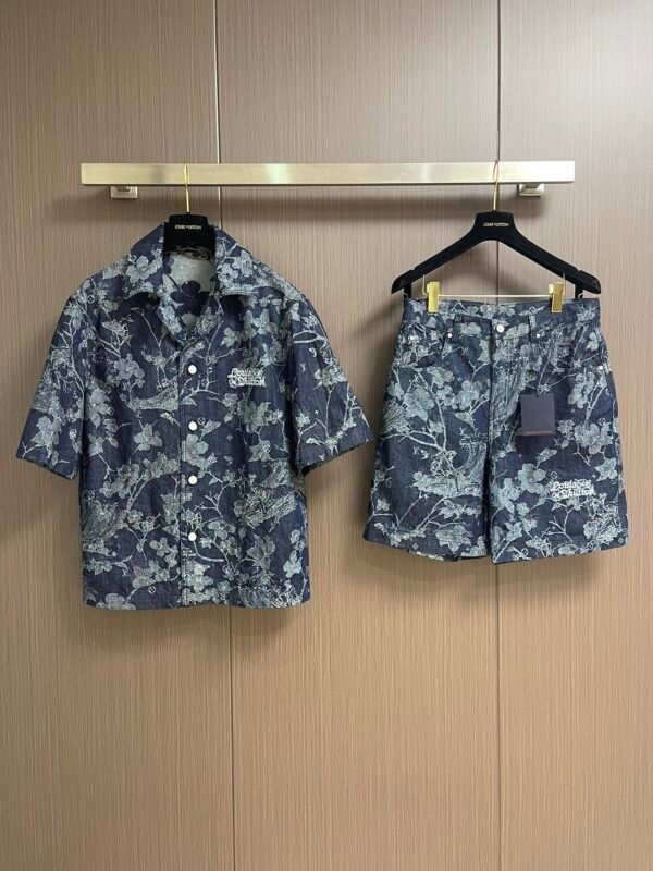 L-New Floral Wave Short Sleeve Set-2236