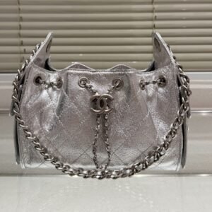 C-Cowhide Hobo Bucket Bag  112