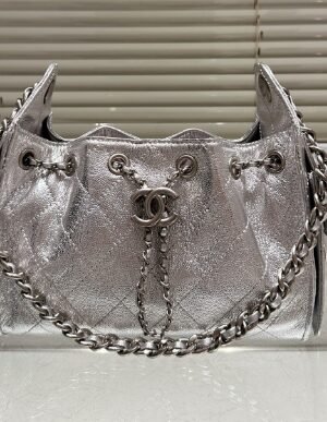 C-Cowhide Hobo Bucket Bag  112