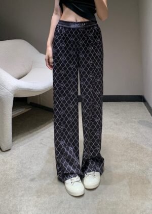 M-Classic letter-printed casual trousers-2283