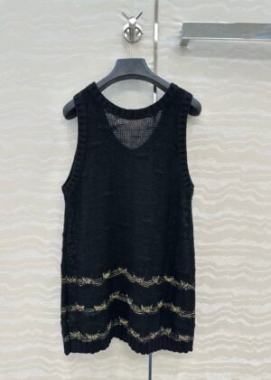 C-Linen Knit U-Neck Vest-2331