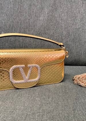 V-Original snake-print leather handbag-1273