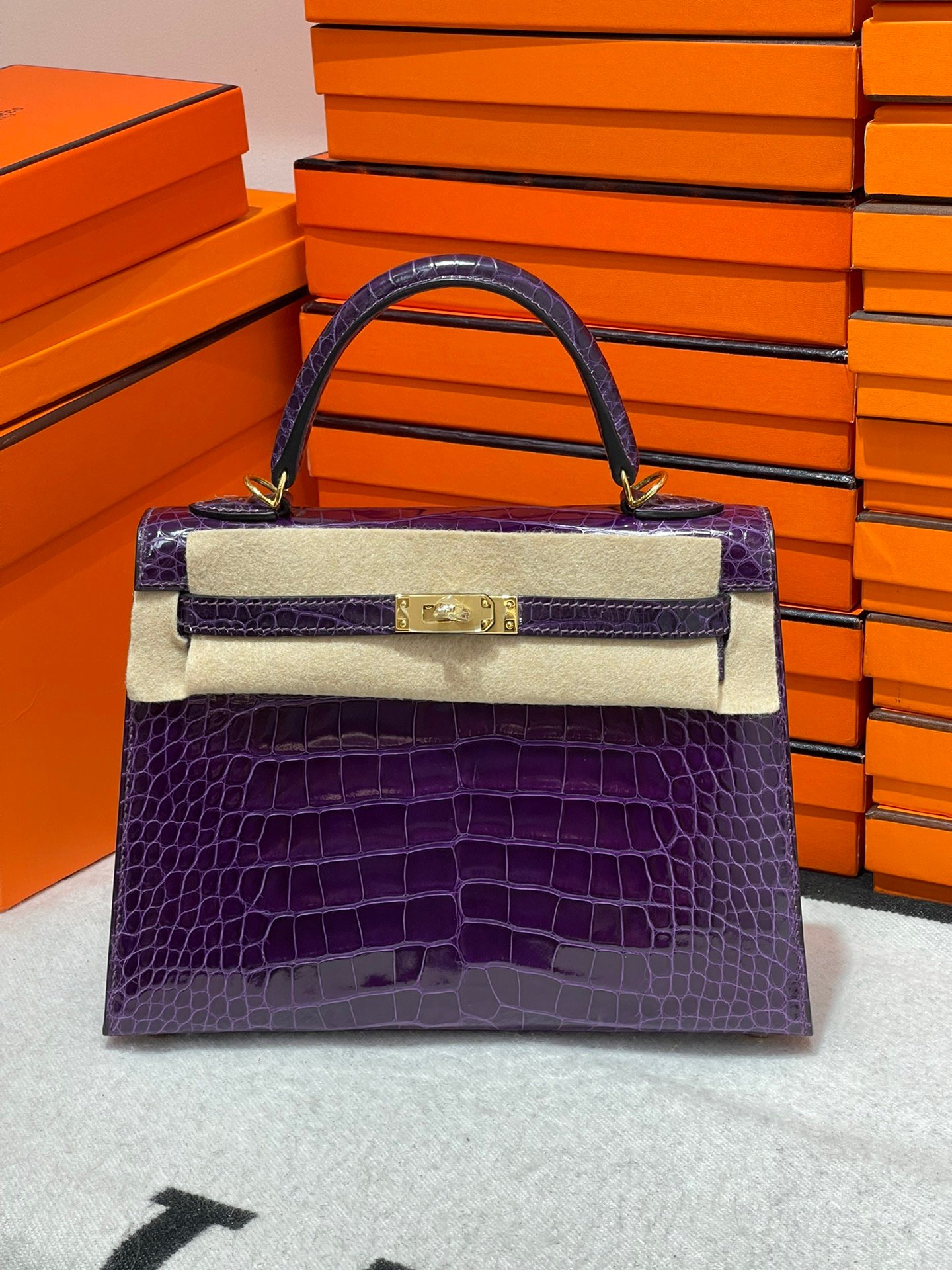 H-Top-quality hand-stitched Kelly bag-1298