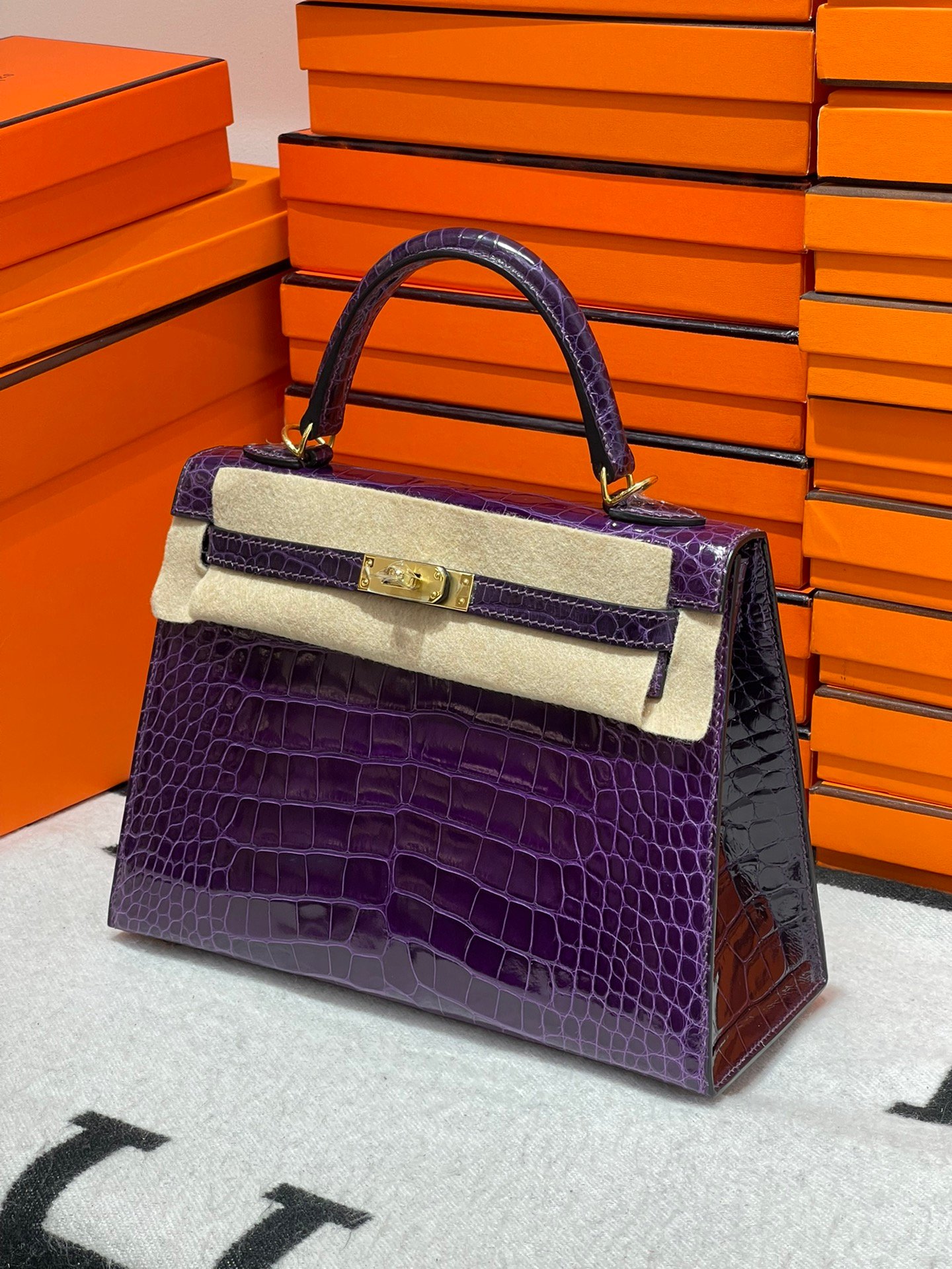 H-Top-quality hand-stitched Kelly bag-1298 - Image 2