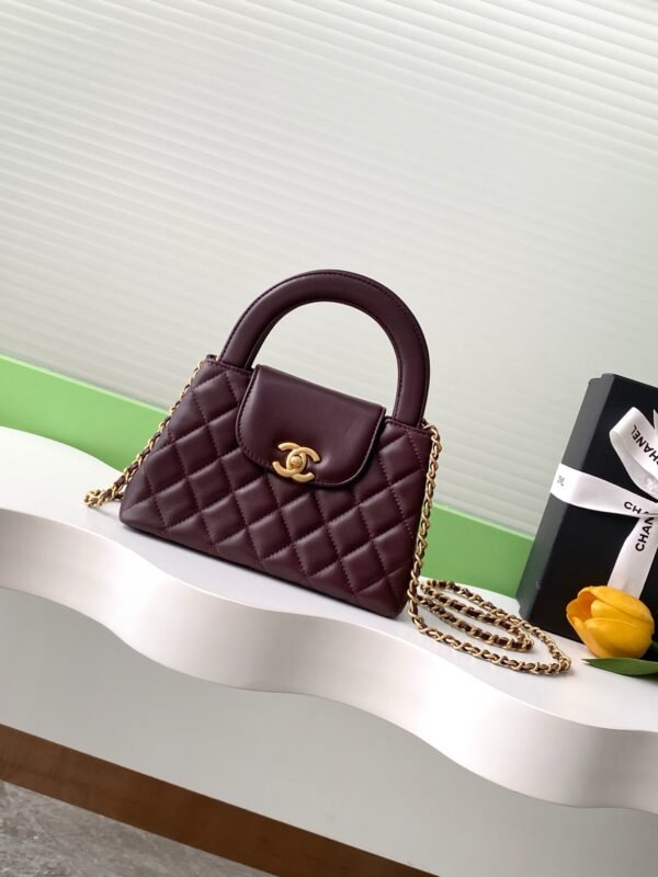 C-Top-quality sheepskin Kelly bag-1306 - Image 5