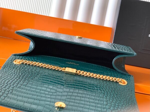 YSL-Crocodile-pattern chain bag-1320 - Image 5