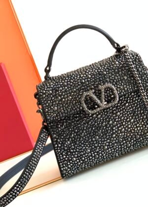 A-V-mini handbag with full diamond embellishment-1321