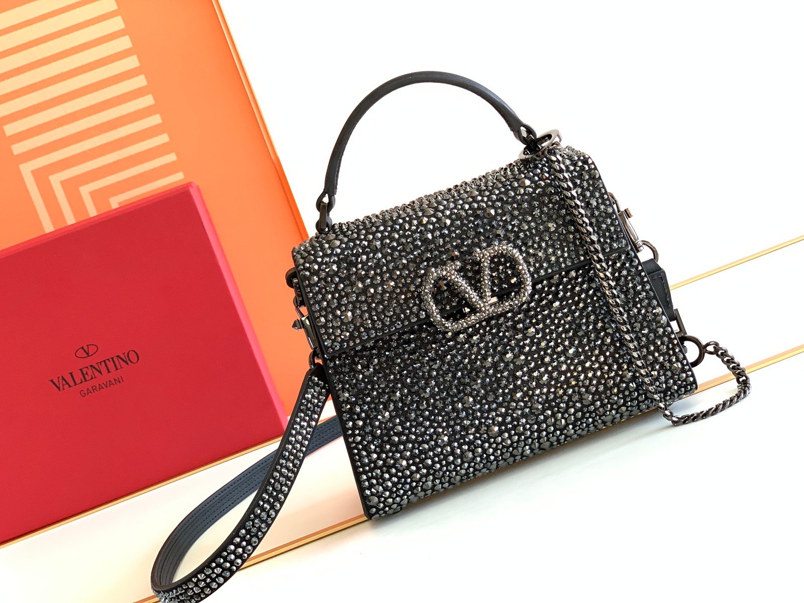 A-V-mini handbag with full diamond embellishment-1321