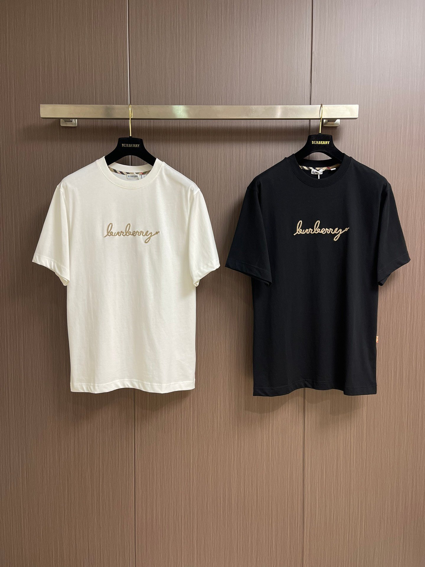 BB-Couples' rope embroidery short-sleeved shirt-2418