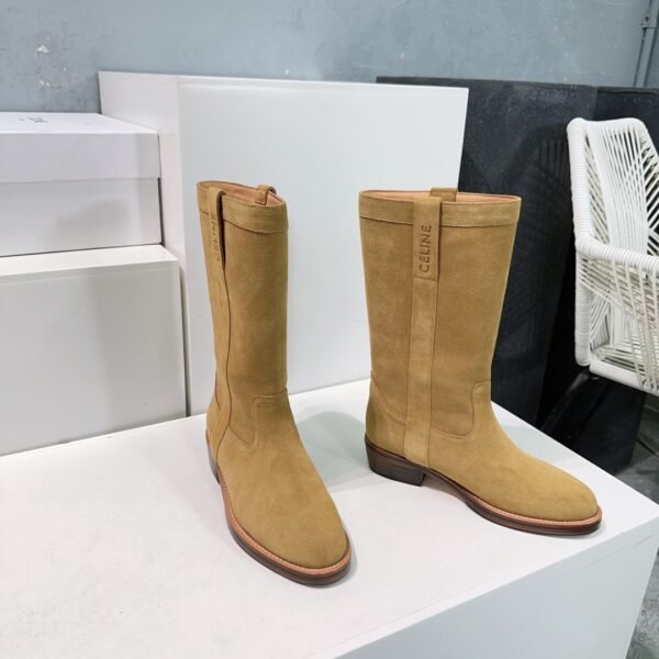 CE-High-quality suede mid-calf boots-3492