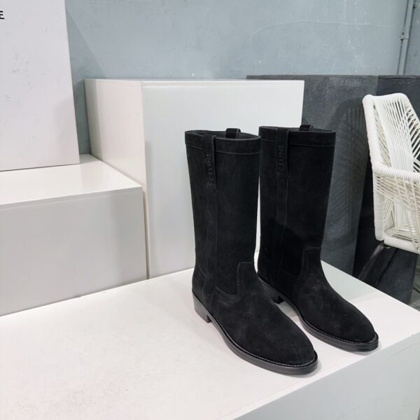 CE-High-quality suede mid-calf boots-3492 - Image 4