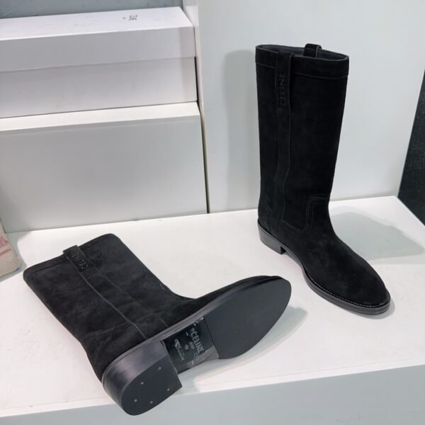 CE-High-quality suede mid-calf boots-3492 - Image 6