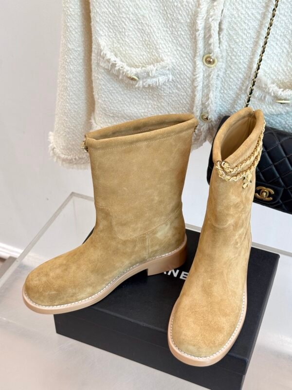 C-Latest Four-Leaf Clover Chain Ankle Boots-3504 - Image 8