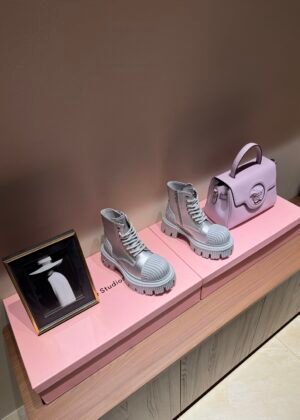 SMFK-Wasteland-style thick-soled lace-up boots-3507