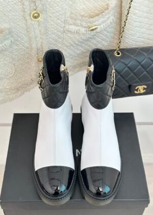 C-Diamond-patterned chunky-heeled ankle boots-3508