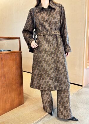 F-High-quality long trench coat-2440