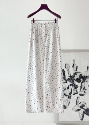 P-New floral straight-leg casual pants-2460