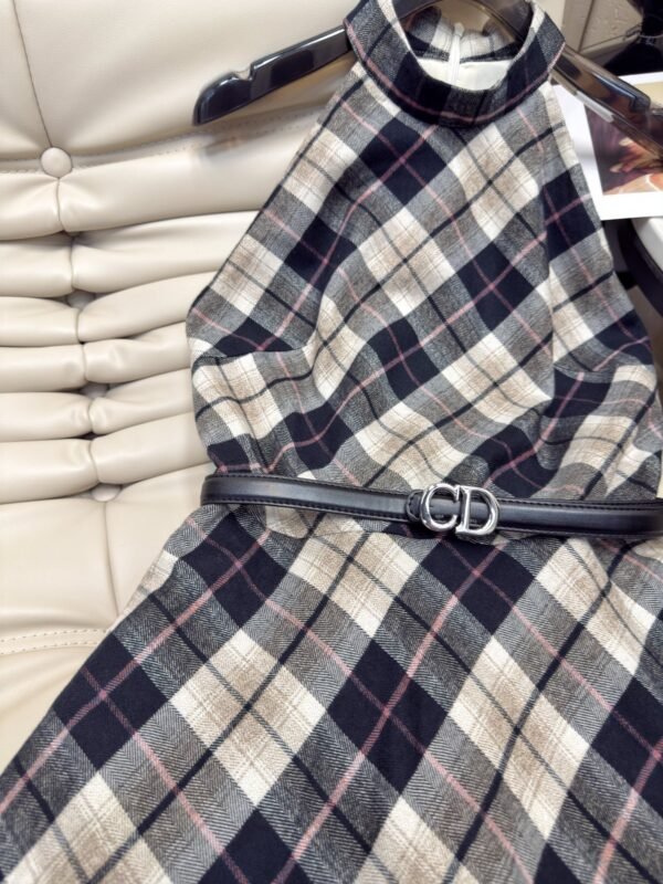 D-New checkered halter dress-2463 - Image 3