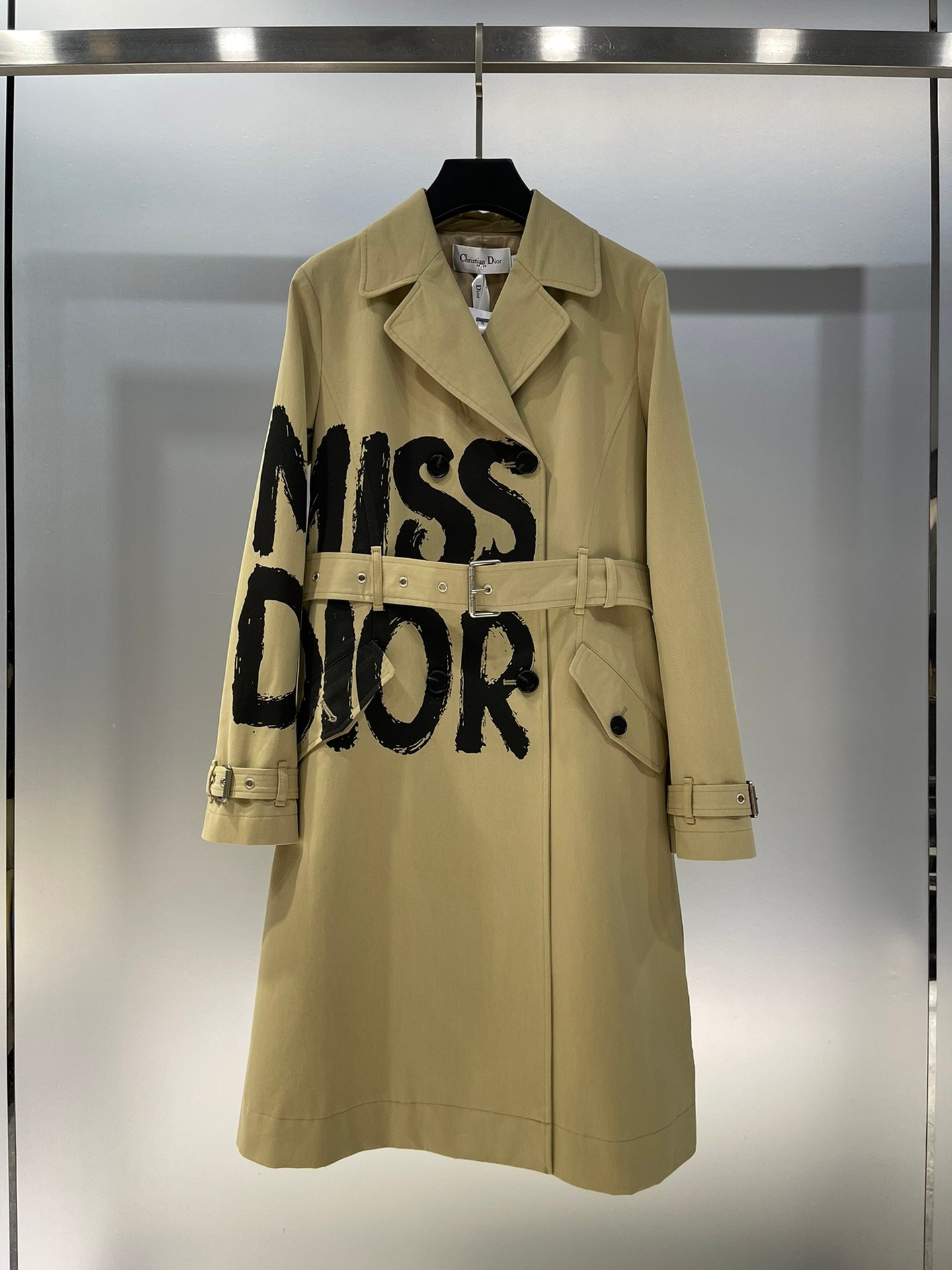 D-High-quality graffiti long trench coat-2494