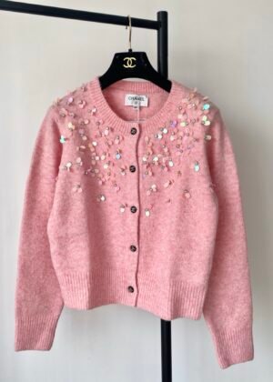 C-Hand-beaded sequined sweater-2496