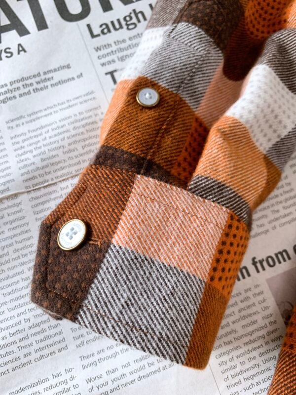L-High-quality flannel plaid shirt-2509 - Image 4