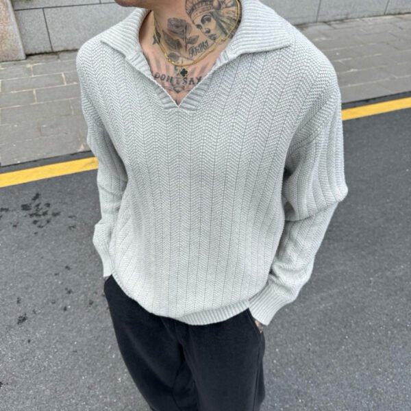 BC-High Quality Lapel Knit Long Sleeve  -2544 - Image 8