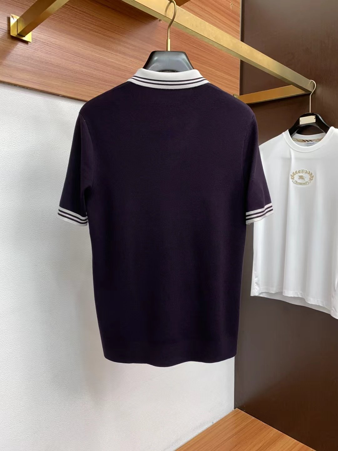 D-Short-Sleeve Collared Knit Sweater-2612 - Image 3