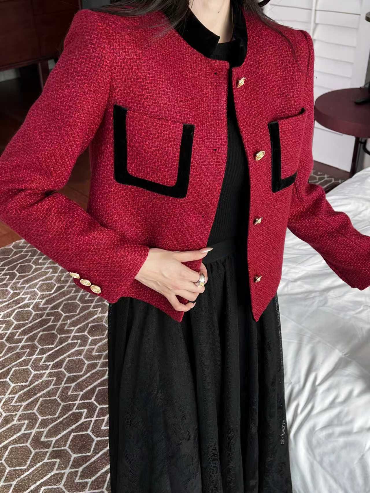 C-Classic Velvet Patchwork Chanel-Style Jacket-2683