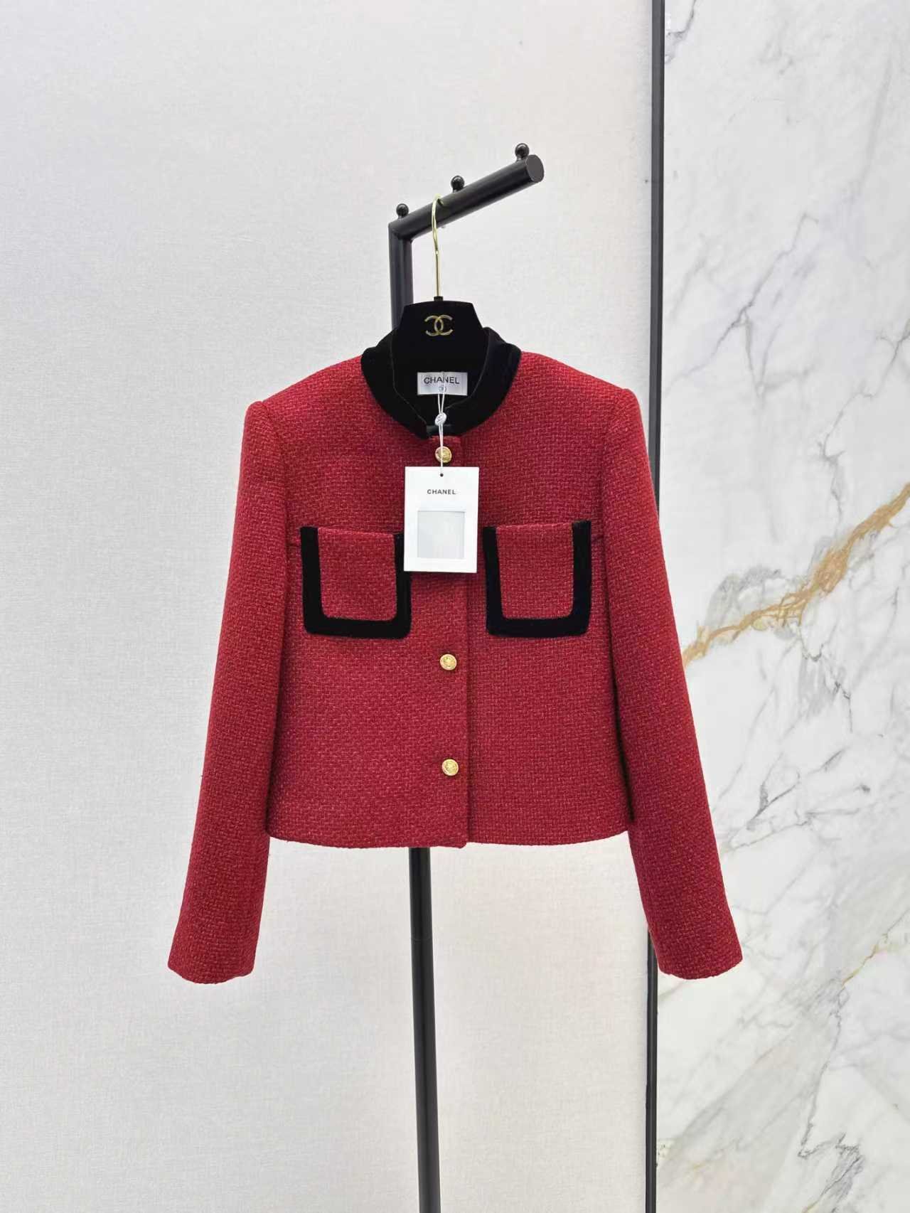 C-Classic Velvet Patchwork Chanel-Style Jacket-2683 - Image 2