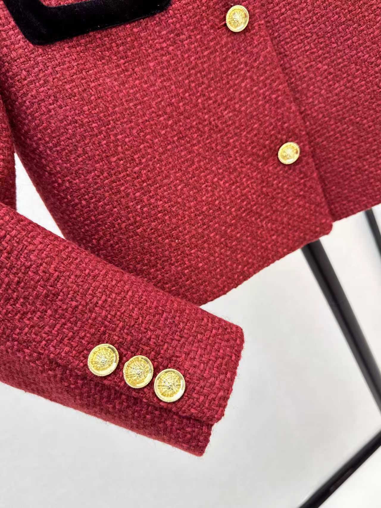 C-Classic Velvet Patchwork Chanel-Style Jacket-2683 - Image 5