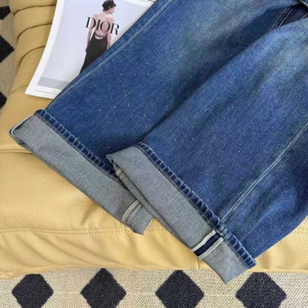 C-New Arrival Rhinestone Camellia Denim Pants-2698 - Image 3