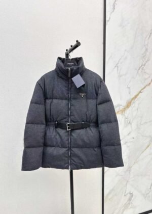 P-High-Quality Waist-Defining Wool-Blend Down Jacket-2702