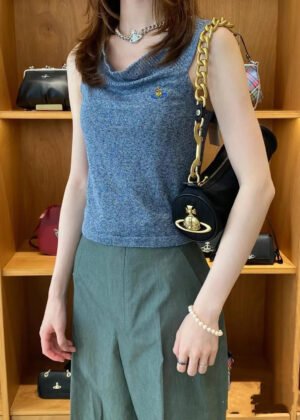 A-Off-the-shoulder knit short-sleeve top-2716