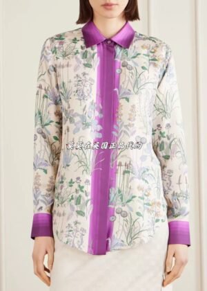 A-Monet Garden Silk Blouse-2721