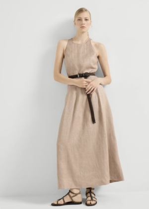A-Minimalist Linen Sleeveless Dress-2731