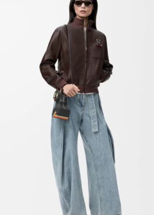 A-Cat-themed Genuine Leather Jacket-2736