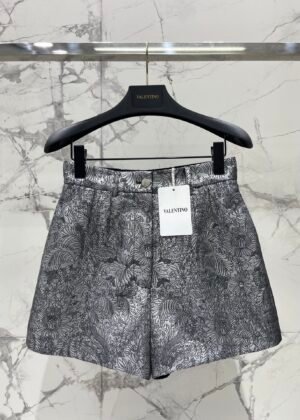 A-New Gold and Silver Thread Jacquard Shorts-2740
