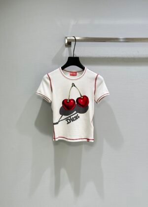 A-Cherry Print Girly T-Shirt-2760