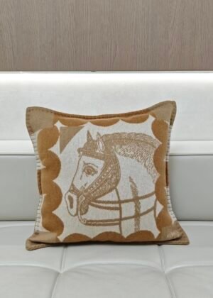 Goat hair throw pillow-5007