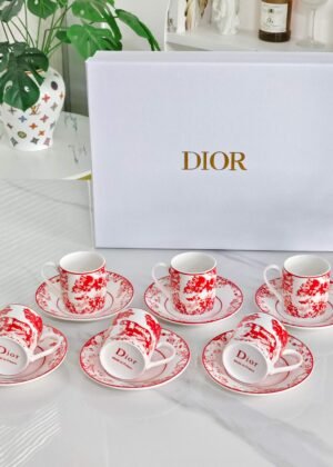 A beautiful set of 6 teacups and 6 saucers-5009