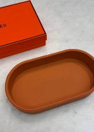 Round leather tray-5034